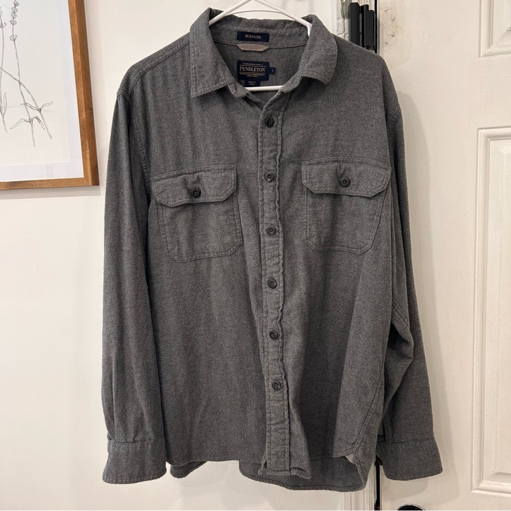 Pendleton Gray Casual Button Down Shirt Cotton So… - image 2